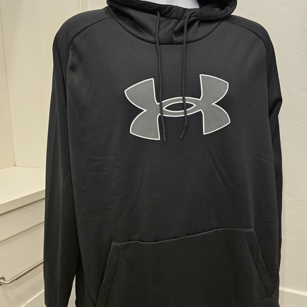 Under Armour Black Pullover Hoodie with White Logo